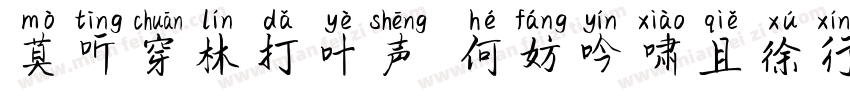 莫听穿林打叶声 何妨吟啸且徐行字体转换